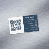 ファイナンシャルプランナーQRコードブルー マグネット名刺 (インサイチュ)