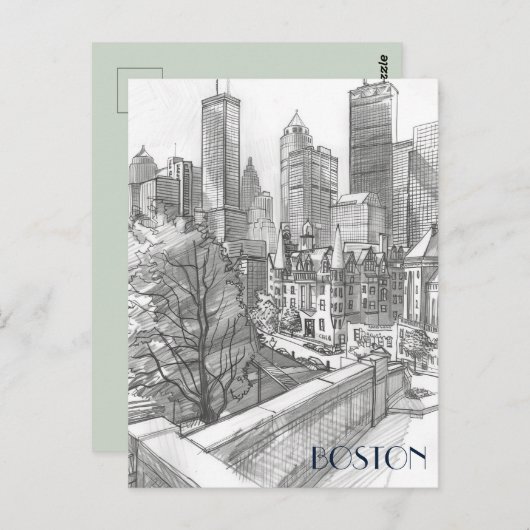 ファイナンシャル・ディストリクト・ボストン ポストカード (正面/裏面)