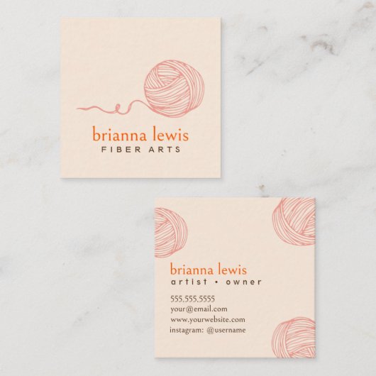 ファイバーアーティスモダンヤーンスクエアビジネスカード スクエア名刺 (正面/裏面)