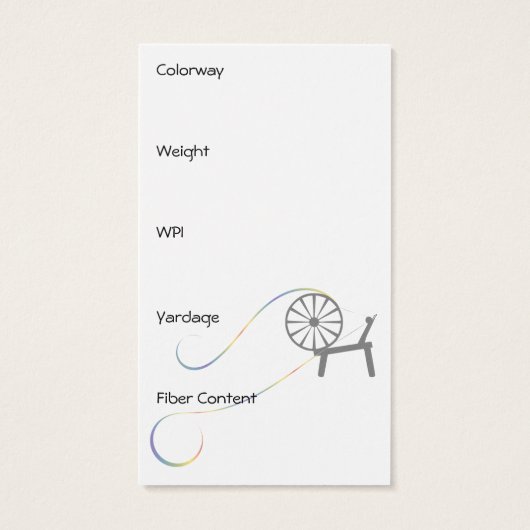 ファイバーアート名刺またはつるラベル (裏面)