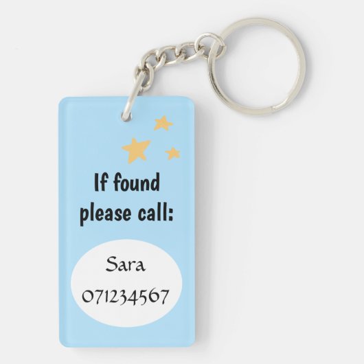 ファイパーソナライズされたダー付きフォト失ったキーリング キーホルダー (裏面)