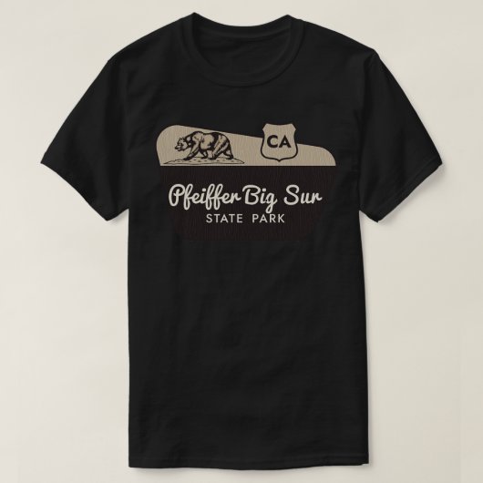 ファイファービッグサー州パークカリフォルニアウェルカムシグ Tシャツ (デザイン正面)