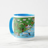 ファイフェ海岸沿いのパススコットランドマップウォーターカラーアート マグカップ (正面左)