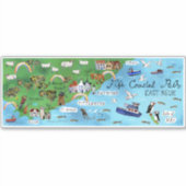 ファイフェ海岸沿いのパススコットラ図解入りの、写真付きのンドの地図 シール (正面)