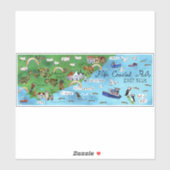 ファイフェ海岸沿いのパススコットラ図解入りの、写真付きのンドの地図 シール (シート)