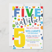 ファイブはヴィベ誕生日招待状5番目の誕生日 招待状 (正面)