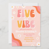 ファイブはヴィベ誕生日招待状 | Groovy 招待状 (正面)