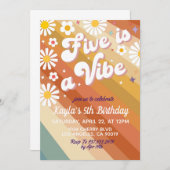 ファイブはヴィーベ5番目の誕生日招待状 招待状 (正面/裏面)