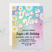 ファイブはヴィーベ5番目の誕生日招待状 招待状 (正面/裏面)