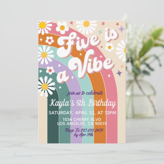 ファイブはヴィーベ5番目の誕生日招待状 招待状 (スタンド正面)