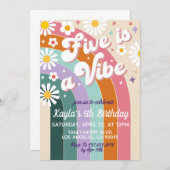 ファイブはヴィーベ5番目の誕生日招待状 招待状 (正面/裏面)