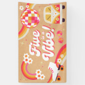 ファイブはVibeレトロ誕生日バナー 横断幕 (縦)