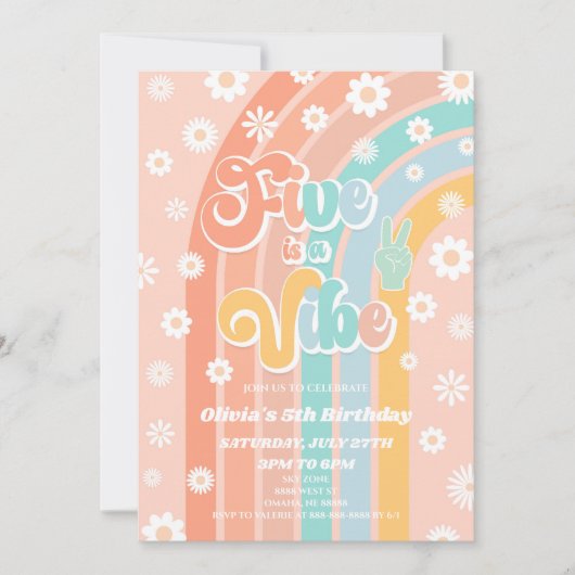 ファイブアイレインボーデイジー5thバースデーパーティー 招待状 (正面)