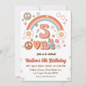 ファイブアビブグルーヴィーレトロレインボー5th誕生日 招待状 (正面)