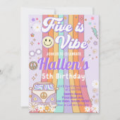 ファイブアビブグルーヴィーレトロレインボー5th誕生日 招待状 (正面)
