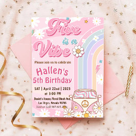 ファイブアビブグルーヴィーレトロレインボー5th誕生日 招待状