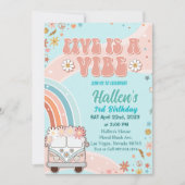 ファイブアビブグルーヴィーレトロレインボー5th誕生日 招待状 (正面)