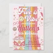 ファイブアビブグルーヴィーレトロレインボー5th誕生日 招待状 (正面)