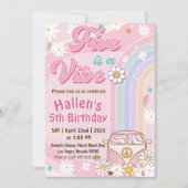 ファイブアビブグルーヴィーレトロレインボー5th誕生日 招待状 (正面)