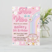 ファイブアビブグルーヴィーレトロレインボー5th誕生日 招待状 (スタンド正面)