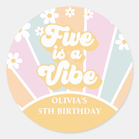 ファイブアヴィベパステルレトロサンシャインデイジーボホ ラウンドシール (正面)