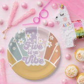 ファイブアヴィベレトロサンシャインレインボーデイジー ペーパープレート (パーティー)