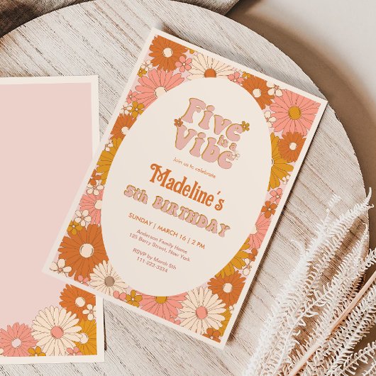 ファイブアヴィベレトロデイジーガール5th誕生日 招待状