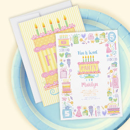 ファイブイズスウィートファイブ誕生日招待状 招待状