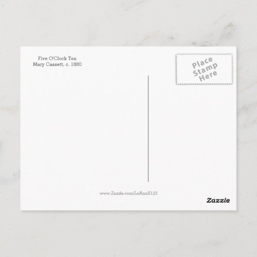 ファイブオクロックティーメアリーカッサットファインアート ポストカード (裏面)