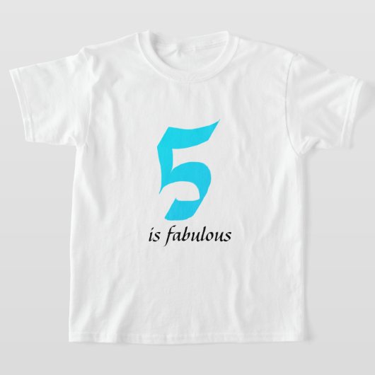 ファイブオールド誕生日ボーイズエイジ5ティール(緑がかった色)ブルーカスタム Tシャツ (レイダウン)