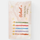 ファイブキャンドル子供の誕生日 横断幕 (縦)