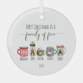 ファイブクリスマスガラスオーナメント ガラスオーナメント (正面)