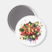 ファイブゴールデンリングや輪 | クリスマスの12日 マグネット (正面/裏面)