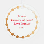 ファイブゴールデンリングや輪 | クリスマスの12日 メタルオーナメント (裏面)