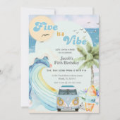 ファイブサーフビーチレトロ第五誕生日 招待状 (正面)