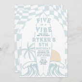 ファイブサーフボーモダンド5誕生日 招待状 (正面/裏面)