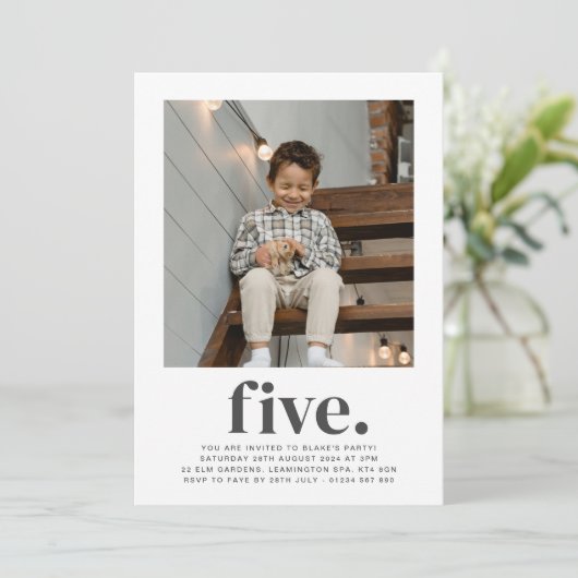 ファイブスクエアフォト誕生日招待状 招待状 (スタンド正面)