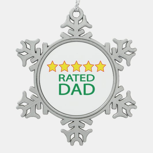 ファイブスターパパ スノーフレークピューターオーナメント (正面)