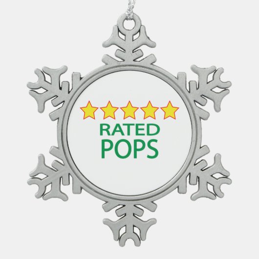ファイブスターポップ スノーフレークピューターオーナメント (正面)