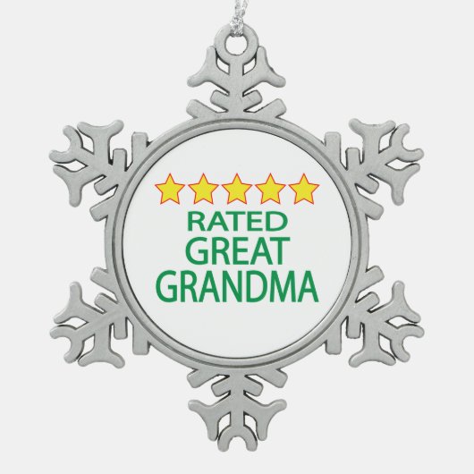 ファイブスター素晴らしおばあちゃん スノーフレークピューターオーナメント (正面)