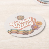 ファイブズはヴィベ5th誕生日パーティープレート ラウンドペーパーコースター (アングル)