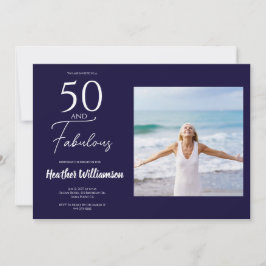 ファイブティー・アンド・ファビュラス・フォト 50歳の誕生日パーティーの招待状 招待状