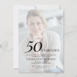 ファイブティー・アンド・ファビュラス 写真 50歳の誕生日お祝い 招待状