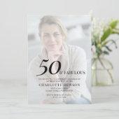ファイブティー・アンド・ファビュラス 写真 50歳の誕生日お祝い 招待状 (スタンド正面)