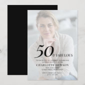 ファイブティー・アンド・ファビュラス 写真 50歳の誕生日お祝い 招待状 (正面/裏面)