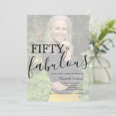 ファイブティー・アンド・ファビュラス 写真 50歳の誕生日パーティー 招待状 (スタンド正面)