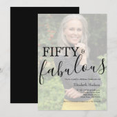 ファイブティー・アンド・ファビュラス 写真 50歳の誕生日パーティー 招待状 (正面/裏面)