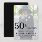 ファイブティー・アンド・ファビュラス 写真 50歳の誕生日パーティー 招待状 (正面/裏面)