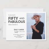 ファイブティー・アンド・ファビュラス 写真 50歳の誕生日パーティー 招待状 (正面)