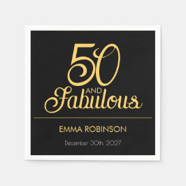 ファイブティー・アンド・ファビュラス 名前入り50歳の誕生日パーティー スタンダードカクテルナプキン